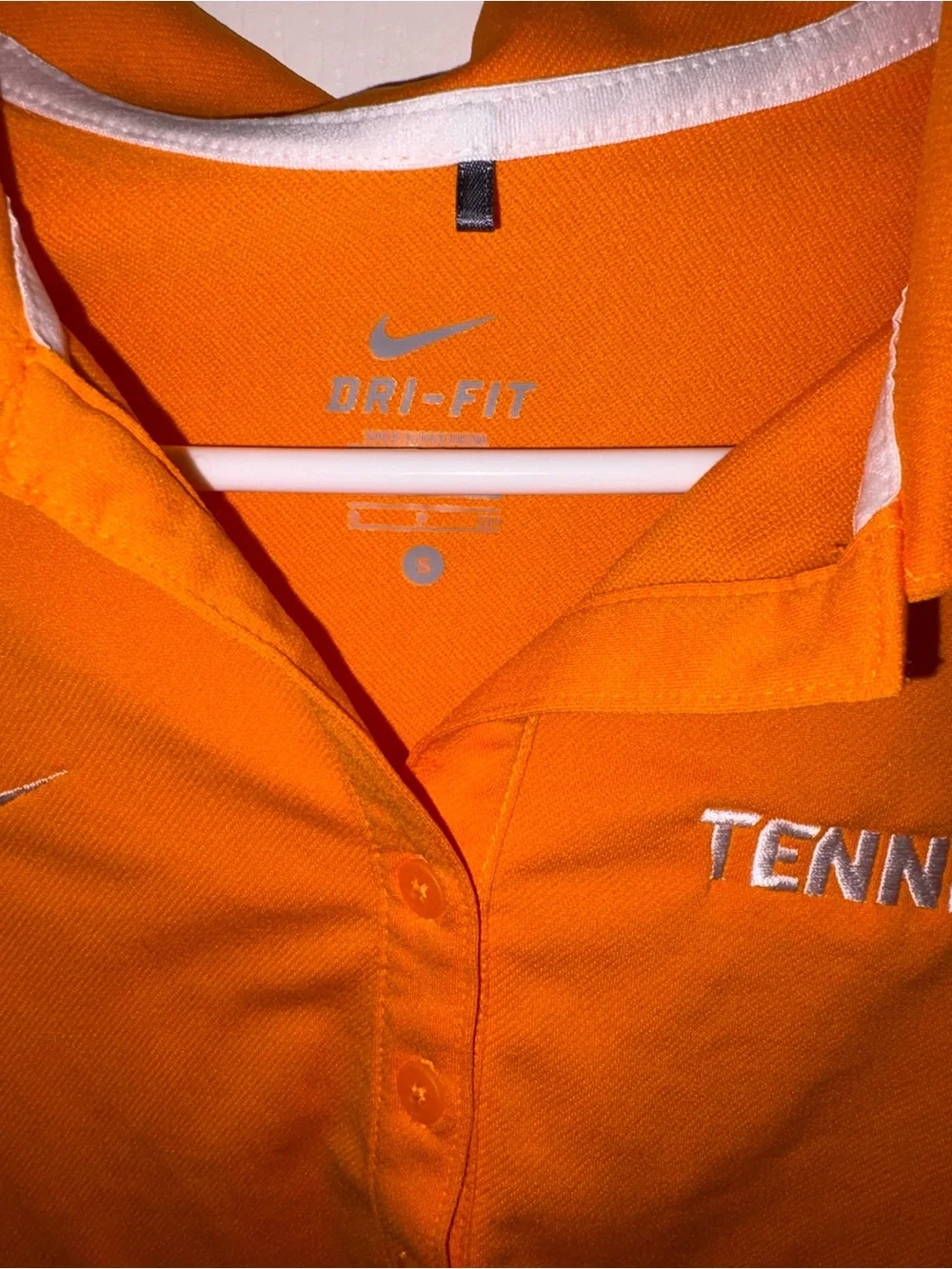 Nike Women's Orange Polo with White Trim - Tennessee Embroidery